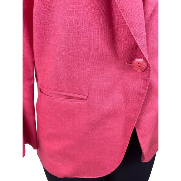 Vtg Illustrations Womens Pink Blazer Button Closure Sophisticated Design Sz 4 - Picture 5 of 9